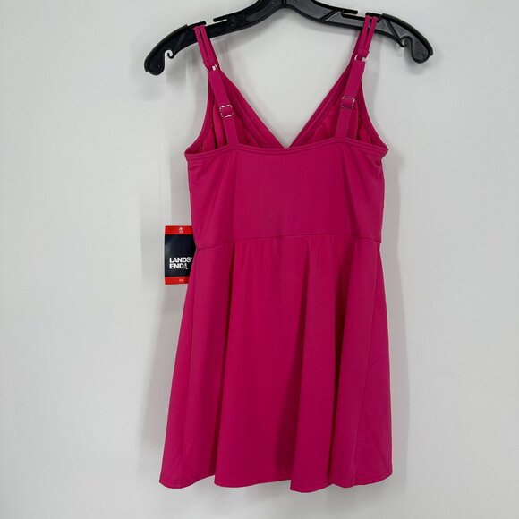 Lands' End One Piece Swimsuit XS Swim Dress Tulip Wrap Pink Chlorine Resist NWT - Picture 5 of 12